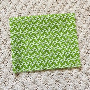 Cotton Sewing Fabric - Green & White Butterfly Pattern